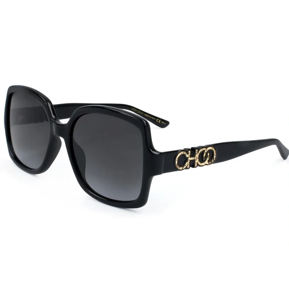 Authentic Jimmy Choo Chic Sammy G 55mm Black Sunglasses NWT! - Picture 2 of 14
